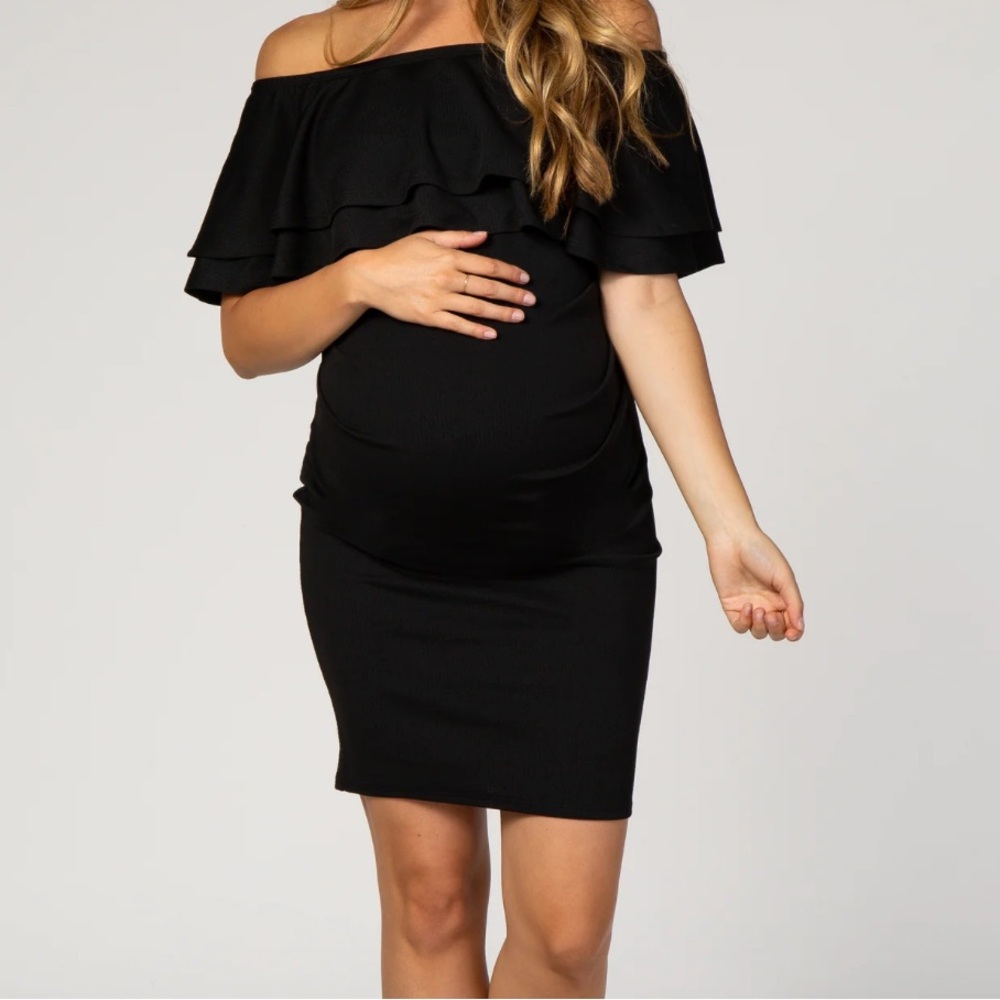 Off the shoulder maternity dress